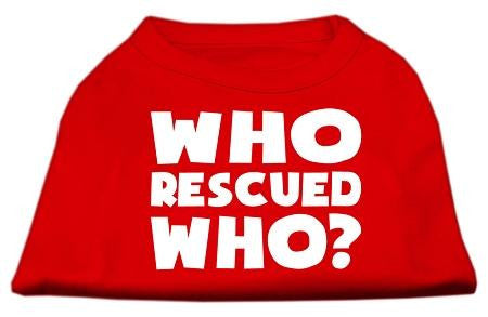 Who Rescued Who Screen Print Shirt Red Med (12)