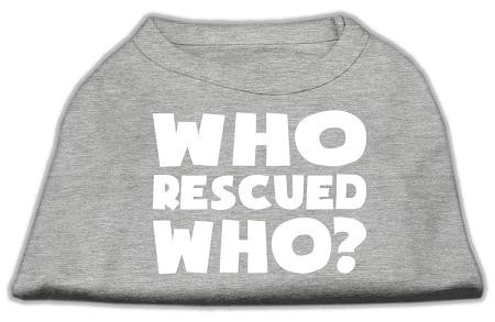 Who Rescued Who Screen Print Shirt Grey XL (16)