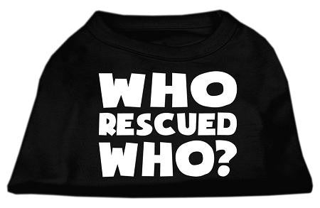 Who Rescued Who Screen Print Shirt Black  XXL (18)