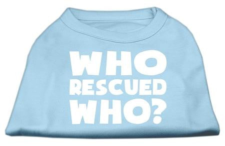 Who Rescued Who Screen Print Shirt Baby Blue XXXL (20)