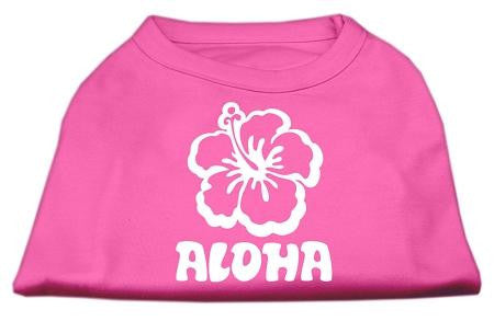 Aloha Flower Screen Print Shirt Bright Pink Med (12)