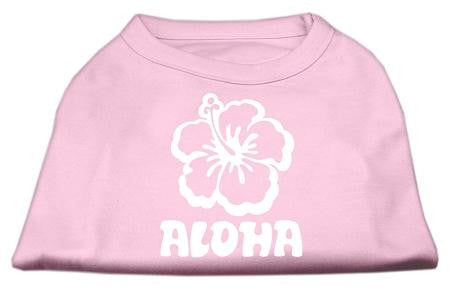 Aloha Flower Screen Print Shirt Light Pink Med (12)