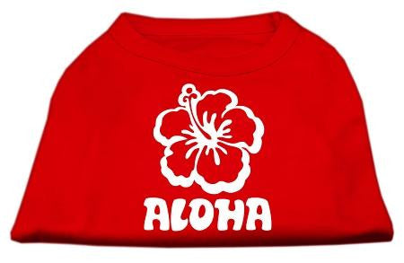 Aloha Flower Screen Print Shirt Red Med (12)