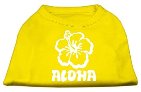 Aloha Flower Screen Print Shirt Yellow XL (16)