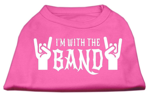 With the Band Screen Print Shirt Bright Pink Lg (14)