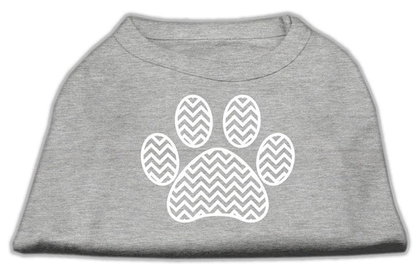 Chevron Paw Screen Print Shirt Grey Lg (14)