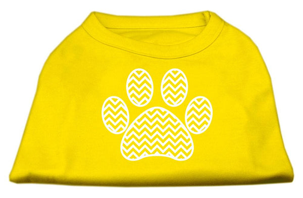 Chevron Paw Screen Print Shirt Yellow Lg (14)