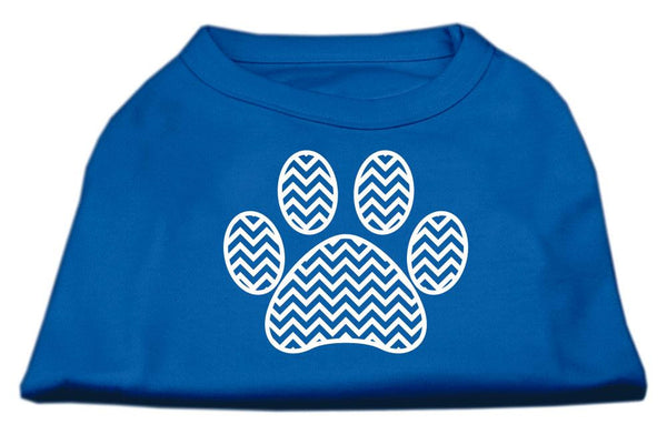 Chevron Paw Screen Print Shirt Blue XL (16)