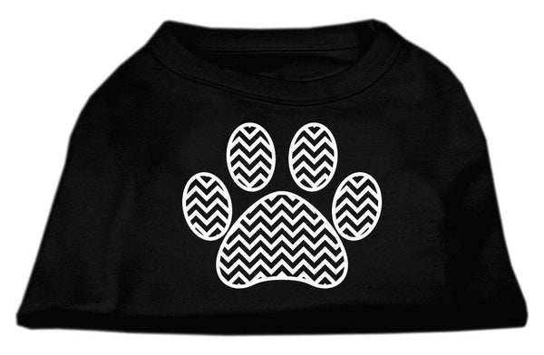 Chevron Paw Screen Print Shirt Black  XS (8)