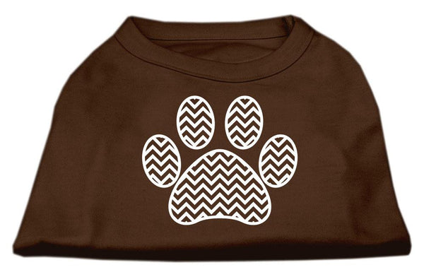 Chevron Paw Screen Print Shirt Brown XS (8)