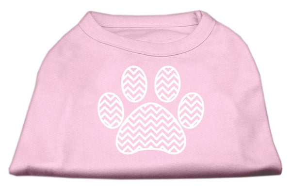 Chevron Paw Screen Print Shirt Light Pink XS (8)