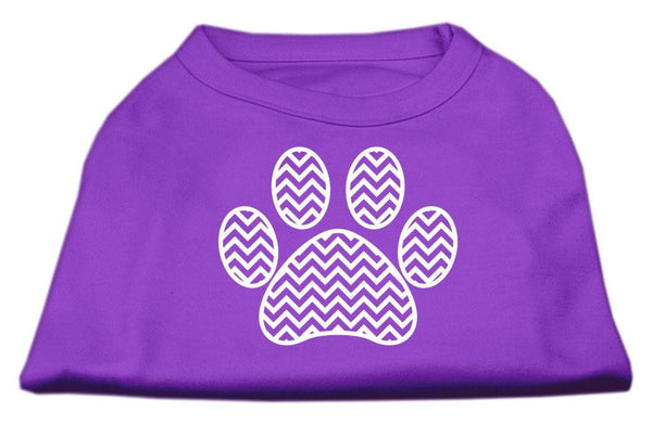 Chevron Paw Screen Print Shirt Purple XS (8)