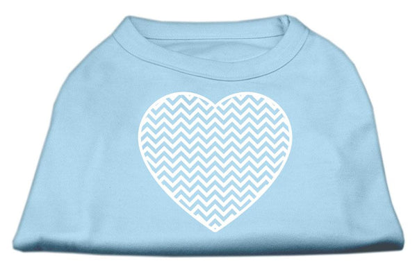 Chevron Heart Screen Print Dog Shirt Baby Blue XXXL (20)