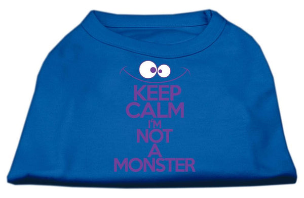 Keep Calm Screen Print Dog Shirt Blue Lg (14)