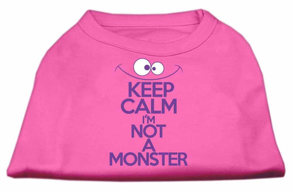 Keep Calm Screen Print Dog Shirt Bright Pink Lg (14)