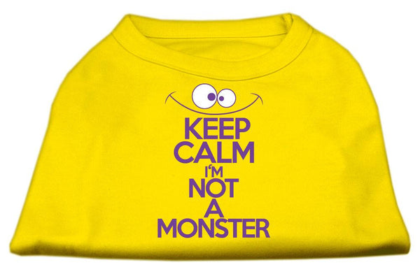 Keep Calm Screen Print Dog Shirt Yellow Lg (14)