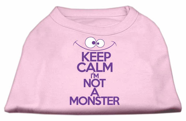 Keep Calm Screen Print Dog Shirt Light Pink Med (12)