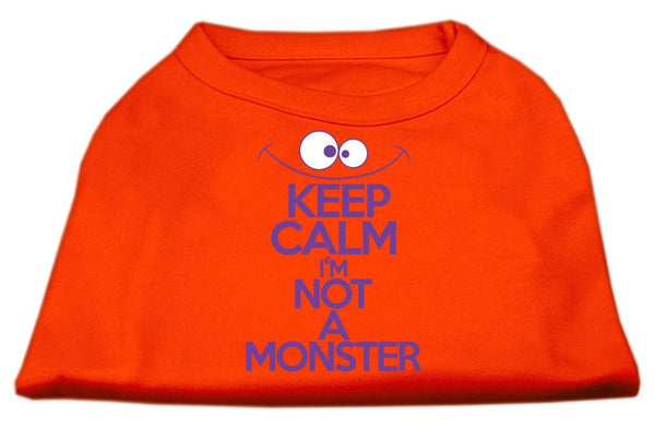 Keep Calm Screen Print Dog Shirt Orange Med (12)