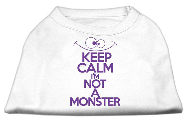 Keep Calm Screen Print Dog Shirt White Sm (10)