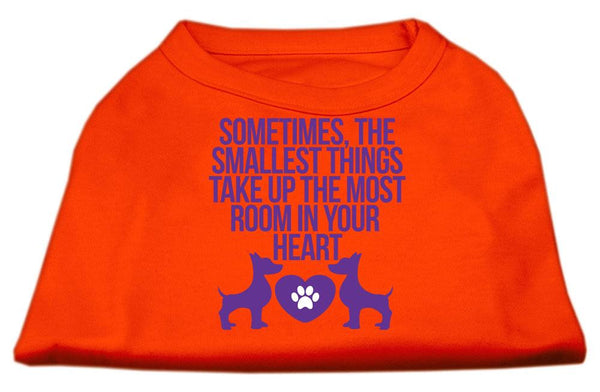 Smallest Things Screen Print Dog Shirt Orange XS (8)