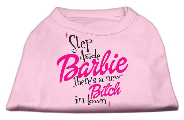 New Bitch in Town Screen Print Dog Shirt Light Pink Lg (14)