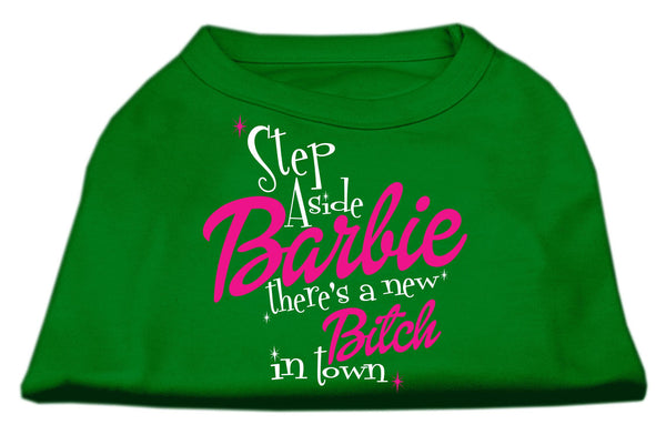 New Bitch in Town Screen Print Dog Shirt Green Med (12)