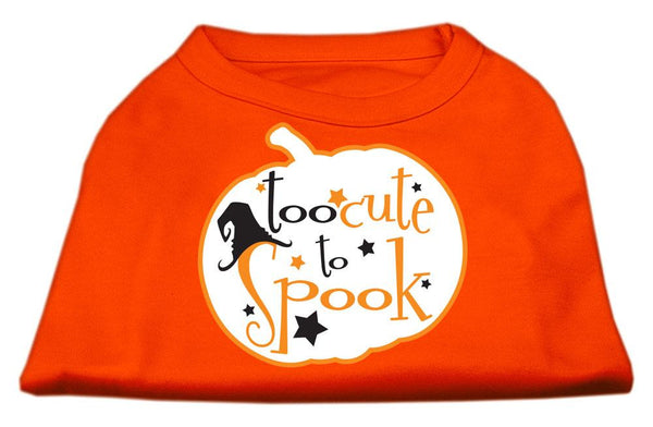 Too Cute to Spook Screen Print Dog Shirt Orange XS (8)