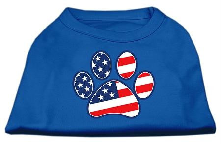 Patriotic Paw Screen Print Shirts Blue XL (16)