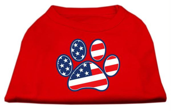 Patriotic Paw Screen Print Shirts Red XL (16)