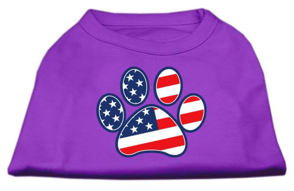 Patriotic Paw Screen Print Shirts Purple XXXL(20)