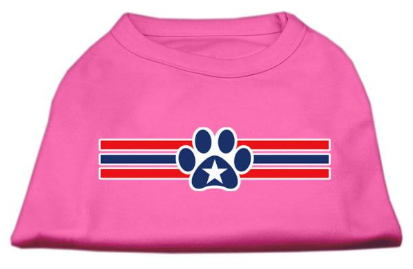 Patriotic Star Paw Screen Print Shirts Bright Pink M (12)