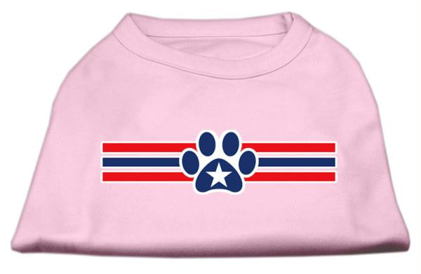 Patriotic Star Paw Screen Print Shirts Light Pink XL (16)