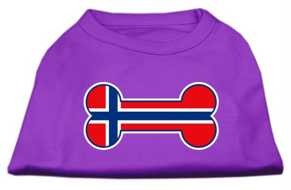 Bone Shaped Norway Flag Screen Print Shirts Purple L (14)