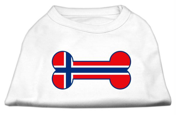 Bone Shaped Norway Flag Screen Print Shirts White L (14)