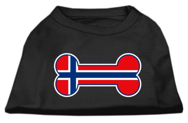 Bone Shaped Norway Flag Screen Print Shirts Black M (12)