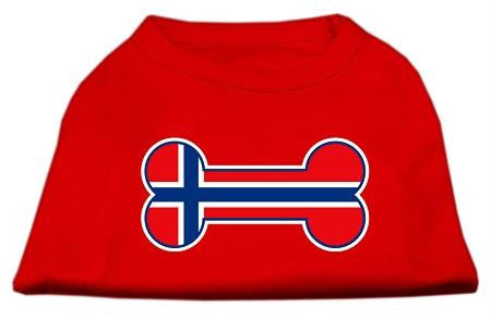 Bone Shaped Norway Flag Screen Print Shirts Red XL (16)