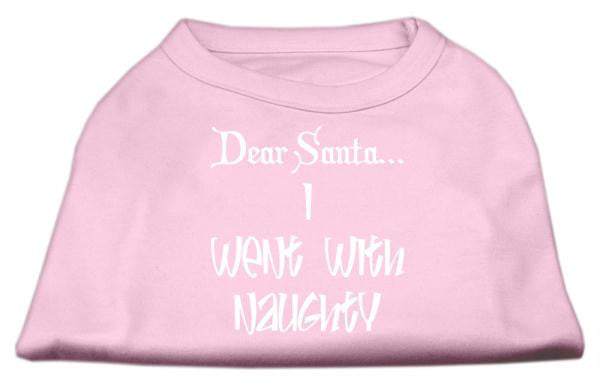 Dear Santa I Went with Naughty Screen Print Shirts Light Pink Med (12)