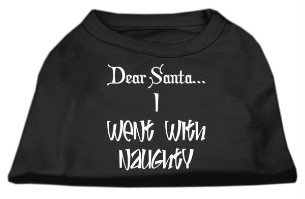 Dear Santa I Went with Naughty Screen Print Shirts Black  XXXL (20)