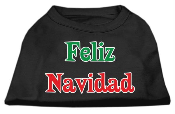 Feliz Navidad Screen Print Shirts Black XXXL(20)