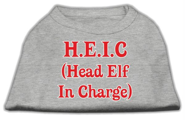 Head Elf In Charge Screen Print Shirt Grey Lg (14)