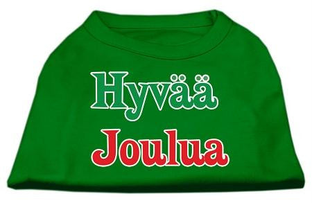 Hyvaa Joulua Screen Print Shirt Emerald Green Lg (14)