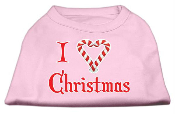 I Heart Christmas Screen Print Shirt  Light Pink Med (12)