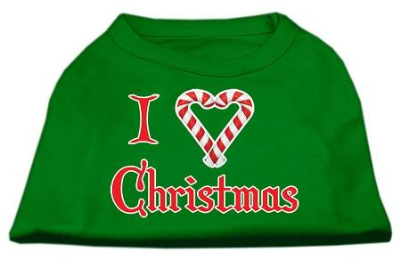 I Heart Christmas Screen Print Shirt Emerald Green XXL (18)