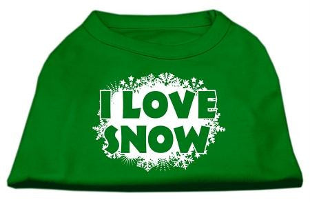 I Love Snow Screenprint Shirts Emerald Green Lg (14)