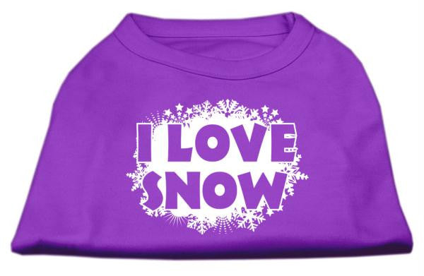 I Love Snow Screenprint Shirts Purple S (10)