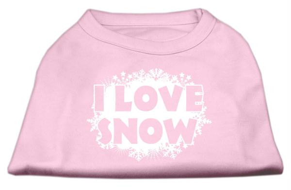 I Love Snow Screenprint Shirts Light Pink XL (16)