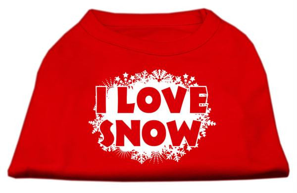 I Love Snow Screenprint Shirts Red XL (16)