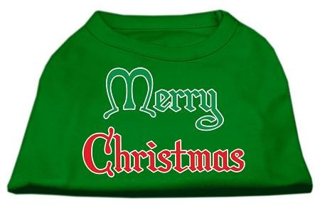 Merry Christmas Screen Print Shirt Emerald Green Med (12)