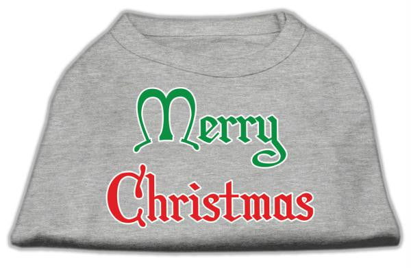 Merry Christmas Screen Print Shirt Grey XS (8)