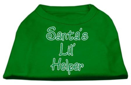 Santa's Lil' Helper Screen Print Shirt Emerald Green Sm (10)